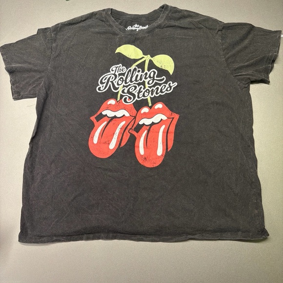 the Rolling Stones Tops - The Rolling Stone Women's XXL Crewneck Graphic Cotton Short Sleeve Tee Grey